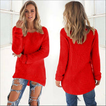 Load image into Gallery viewer, Pullovers 2019 Autumn Winter Women O-Neck Sweater Loose Knitted Ladies Sweater Female Plus Size Casual Solid Color Plush Sweater