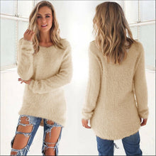Load image into Gallery viewer, Pullovers 2019 Autumn Winter Women O-Neck Sweater Loose Knitted Ladies Sweater Female Plus Size Casual Solid Color Plush Sweater