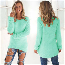 Load image into Gallery viewer, Pullovers 2019 Autumn Winter Women O-Neck Sweater Loose Knitted Ladies Sweater Female Plus Size Casual Solid Color Plush Sweater