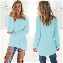 Load image into Gallery viewer, Pullovers 2019 Autumn Winter Women O-Neck Sweater Loose Knitted Ladies Sweater Female Plus Size Casual Solid Color Plush Sweater