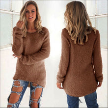 Load image into Gallery viewer, Pullovers 2019 Autumn Winter Women O-Neck Sweater Loose Knitted Ladies Sweater Female Plus Size Casual Solid Color Plush Sweater