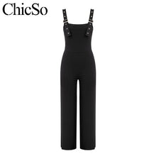 Load image into Gallery viewer, MissyChilli Black elegant skinny jumpsuit Women sexy fashion wide leg bodycon jumpsuit Autumn winter long romper overalls female