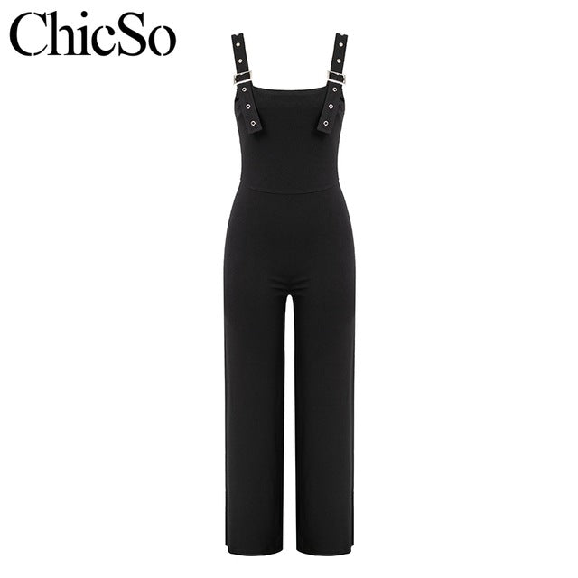 MissyChilli Black elegant skinny jumpsuit Women sexy fashion wide leg bodycon jumpsuit Autumn winter long romper overalls female